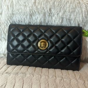 Versace quilted medusa lambskin quilted wallet on a chain